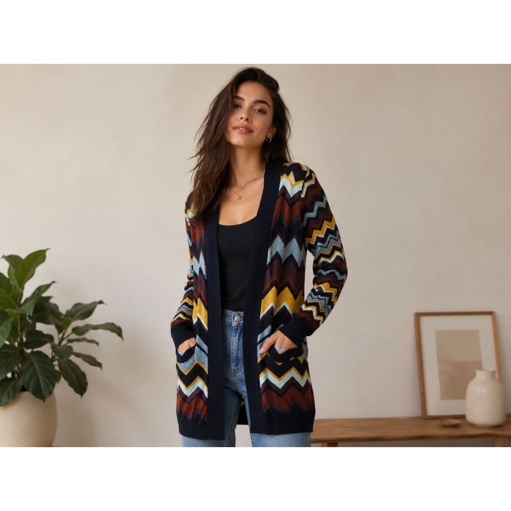 MISSONI x Target Stripe Chevron Duster Open Cardigan Women's Size XL